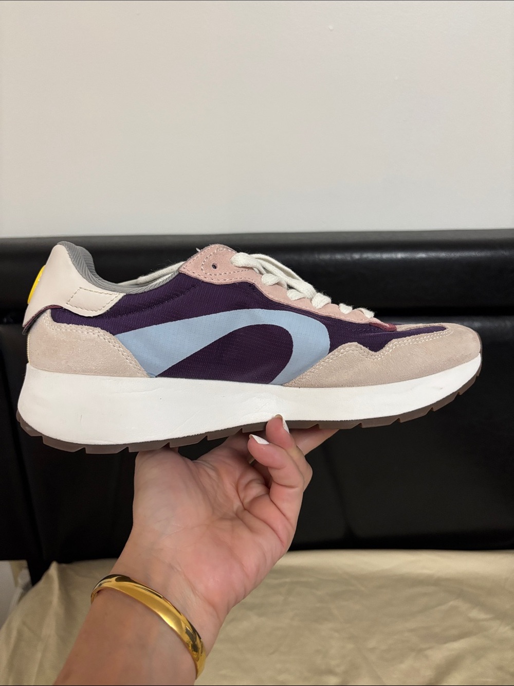 Women's Retro Sneakers in Purple, Light Blue & Cream - Picture 7 of 11